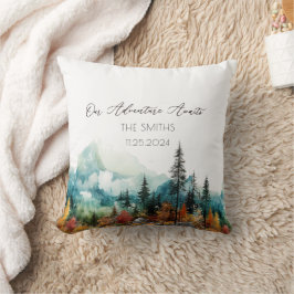 Fall Mountain Alternative Wedding Guest Book Kissen