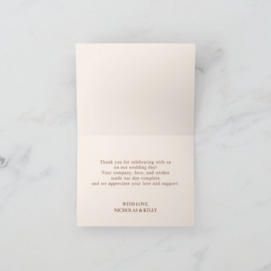 Fall Mountain Forest Hochzeit Danke Karte (Innenseite)