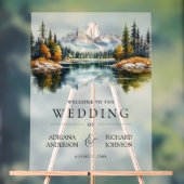 Fall Mountain Forest Lake Wedding Welcome Acrylschild (Neutral)