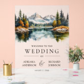Fall Mountain Forest Lake Wedding Welcome Acrylschild (Hochzeit)