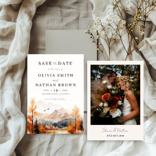 Fall Mountain Foto Hochzeit Save The Date