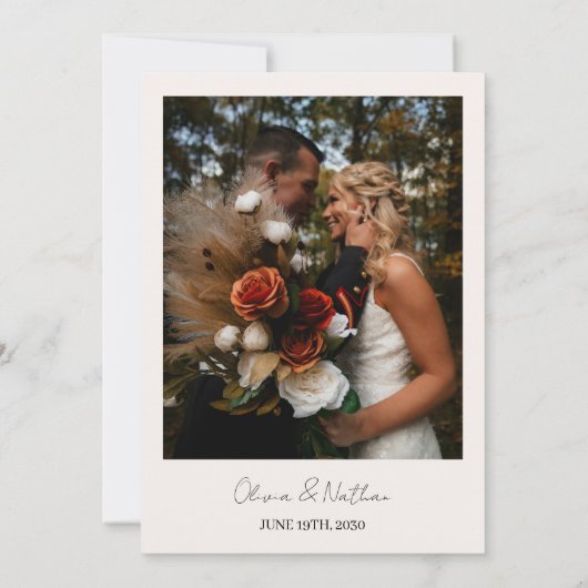 Fall Mountain Foto Hochzeit Save The Date (Rückseite)