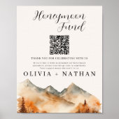 Fall Mountain Honeymoon Fund Wedding Sign Poster (Vorne)