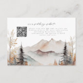 Fall Mountain QR Code Wedding Details Card Begleitkarte (Vorderseite)