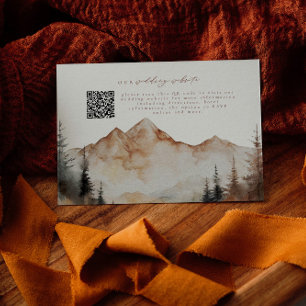 Fall Mountain QR Code Wedding Details Card Begleitkarte