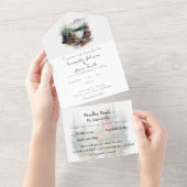 Fall Mountain Wedding All In One Einladung (Abreißen)