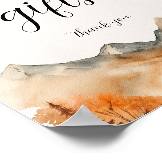 Fall Mountain Wedding Cards und Geschenke Zeichen Poster (Ecke)