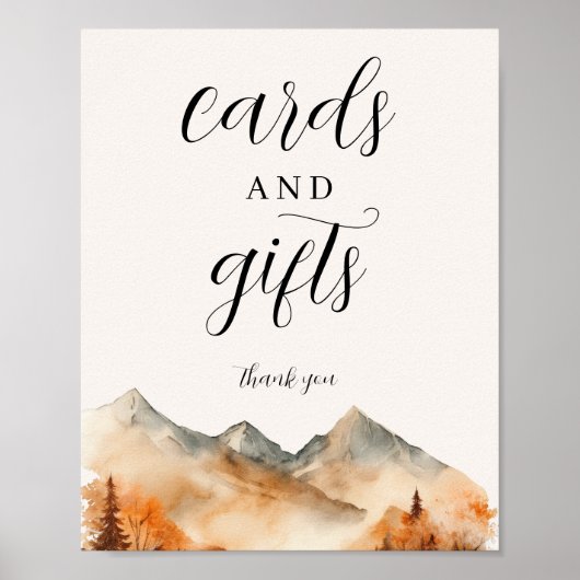 Fall Mountain Wedding Cards und Geschenke Zeichen Poster (Vorne)