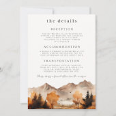 Fall Mountain Wedding Details Card Einladung (Vorderseite)