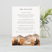 Fall Mountain Wedding Details Card Einladung (Stehend Vorderseite)