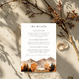 Fall Mountain Wedding Details Card Einladung
