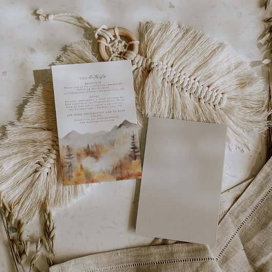 Fall Mountain Wedding Details - Eintrittskarte Begleitkarte