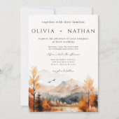 Fall Mountain Wedding Foto Einladung (Vorderseite)