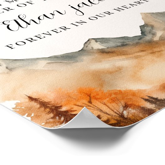 Fall Mountain Wedding Reservierte Sitzsigne Poster (Ecke)