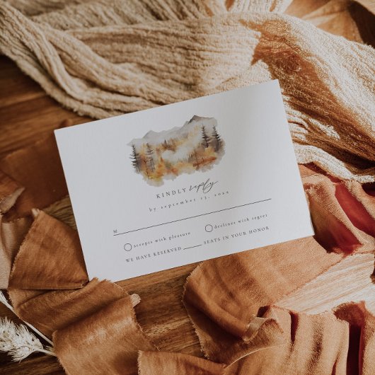 Fall Mountain Wedding RSVP Abschlusskarte Begleitkarte