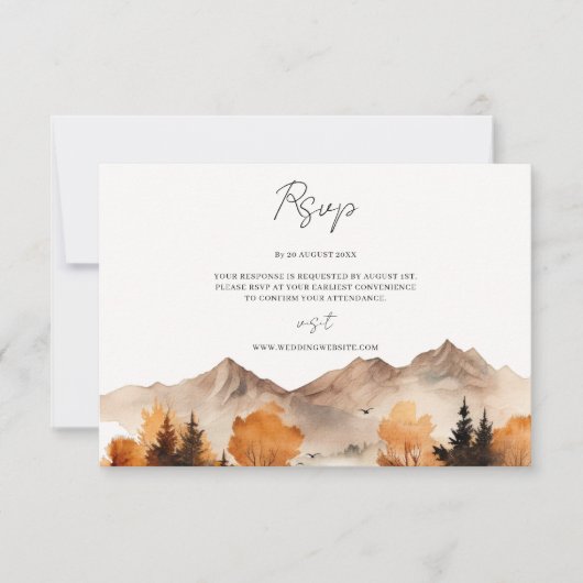 Fall Mountain Wedding Rsvp Card Karte (Vorderseite)