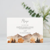 Fall Mountain Wedding Rsvp Card Karte (Stehend Vorderseite)