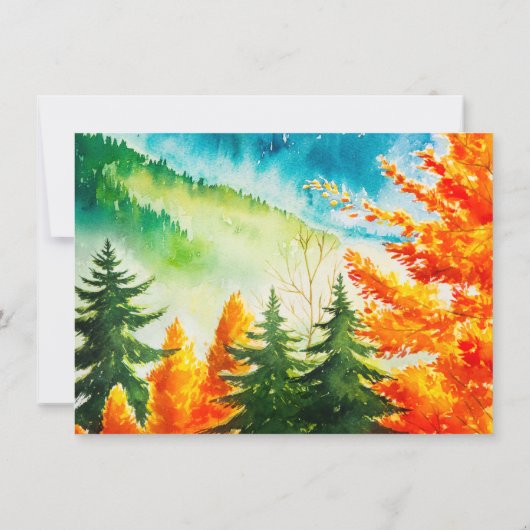 Fall Mountain Wedding Save the Date mit Foto (Rückseite)