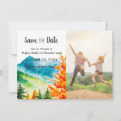 Fall Mountain Wedding Save the Date mit Foto (Vorderseite)