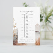 Fall Mountain Wedding Timeline mit Symbolen Begleitkarte (Stehend Vorderseite)