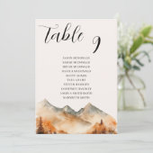 Fall Mountain Wedding Tischnummer (Stehend Vorderseite)