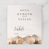 Fall Mountain Wedding Tischnummer Platzkarte (Außenseite Aufgefaltet)