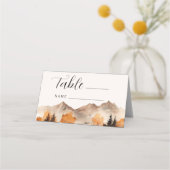 Fall Mountain Wedding Tischnummer Platzkarte (Vorderseite)