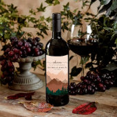 Fall Mountain Wedding Wine Label Weinetikett