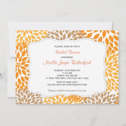 Fall Mums Wedding Bridal oder Babydusche lädt ein Einladung (Vorderseite)