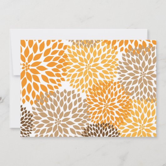 Fall Mums Wedding Bridal oder Babydusche lädt ein Einladung (Rückseite)