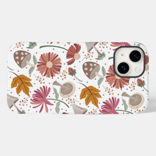 Fall Mushroom, Blätter und Blume Case-Mate iPhone Hülle (Rückseite (Horizontal))