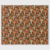 Fall Mushroom Botanische Hütte Goblincore Geschenkpapier (Flach)