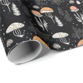 Fall Mushroom Botanische Hütte Goblincore Geschenkpapier (Rolleneckpunkt)
