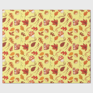 Fall Mushroom/Eichhörnchen Nahtlose Schleifpapier Geschenkpapier