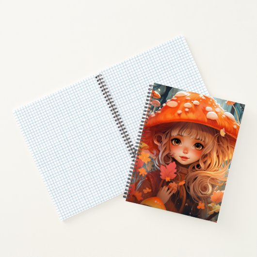 Fall Mushroom Girl Cotattcore SpiralNotebook Notizblock (Innenseite)