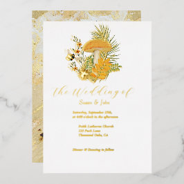 Fall Mushroom Wedding Einladung Foil Einladung