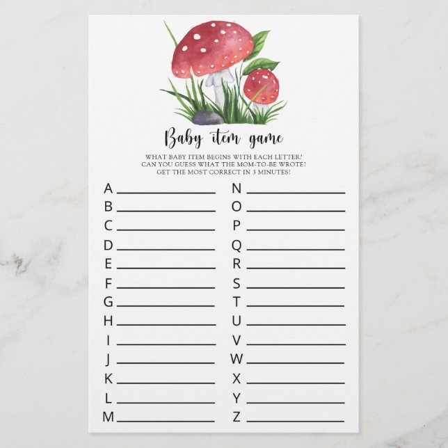 Fall Mushrooms Baby Shooting Baby Item Game (Vorderseite)