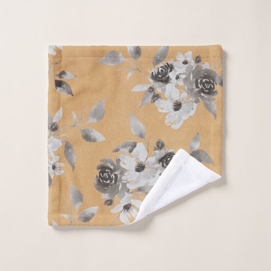 Fall Mustard Floral Badezimmer Handtuch Set (Waschlappen)