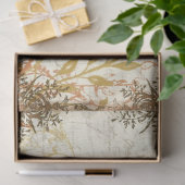 Fall Mustard Orange Ephemera Script Decoupage Art Seidenpapier (Geschenk)