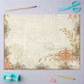 Fall Mustard Orange Ephemera Script Decoupage Art Seidenpapier (Basteln)