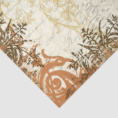 Fall Mustard Orange Ephemera Script Decoupage Art Seidenpapier (Ausschnitt)