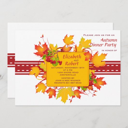 Fall näht Einladung (Vorne/Hinten)