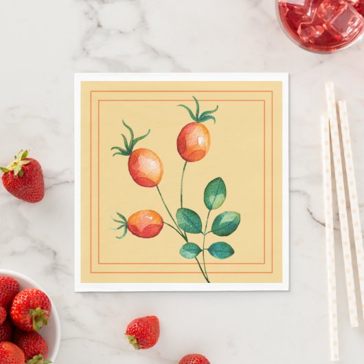 Fall Napkins mit Orange Berries Serviette (Beispiel)