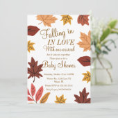Fall Nature Leaves Baby Shower Einladung (Stehend Vorderseite)