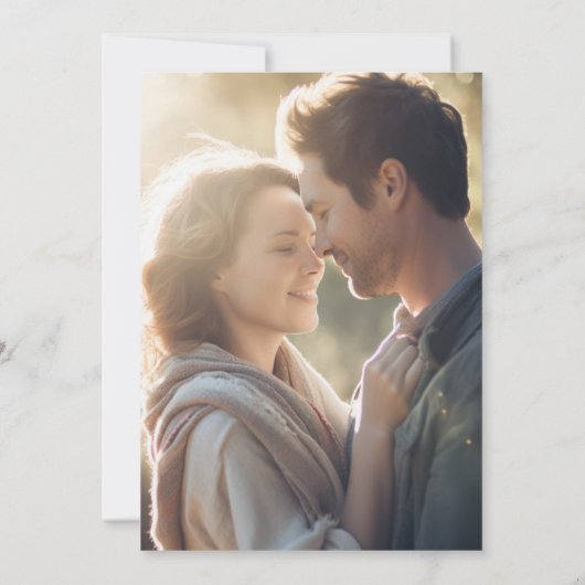 Fall Nature Romantic Engagement Party Foto Einladung (Rückseite)