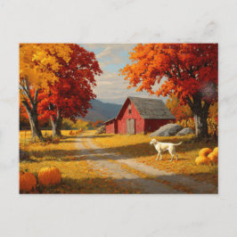 Fall Nature Scene Autumn Fall Leaves Landscape Postkarte