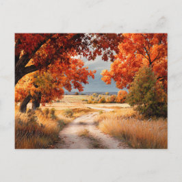 Fall Nature Scene AutumnFall Leaves Landscape Postkarte