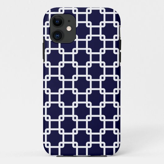 Fall Navy Blue Square Link Muster iPhone 5 Case-Mate iPhone Hülle (Rückseite)