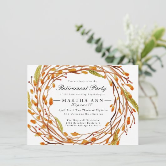 Fall Nest | Aufforderung zur Abgabe von Aquarellfa Einladung (Stehend Vorderseite)