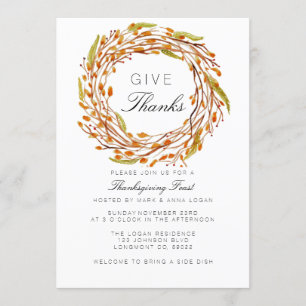 Fall Nest Erntedank Wasserfarbe Einladung